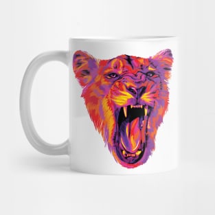 Roaring Lioness Painting Mug